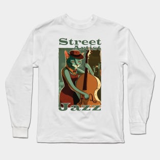 Street artist Cat Jazz Long Sleeve T-Shirt